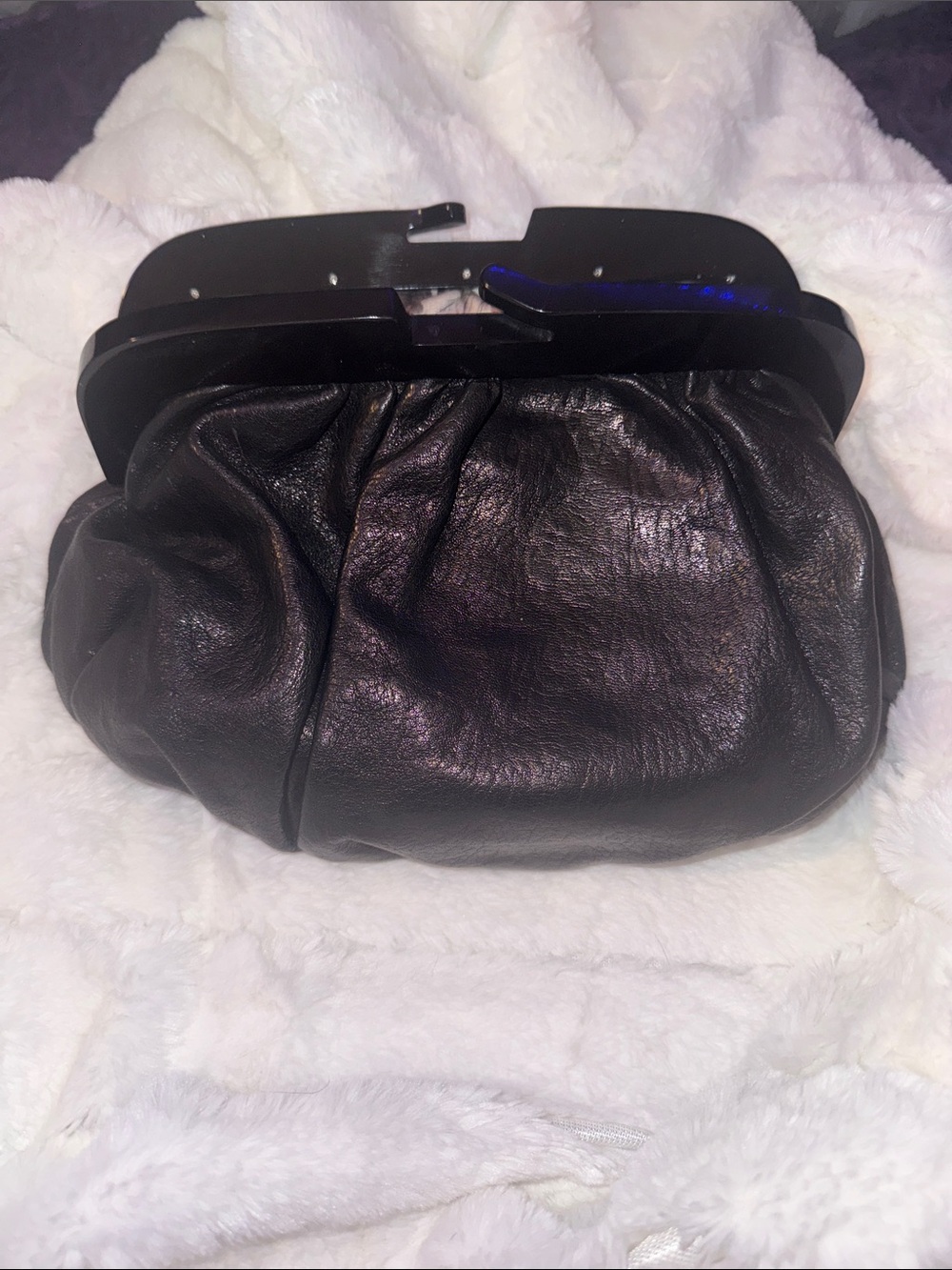 Junior DRAKE Strapless Black Leather Clutch - Women Bags - Picture 3 of 3